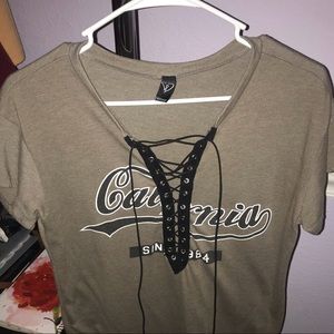 Lace Up T-shirt Dress XS